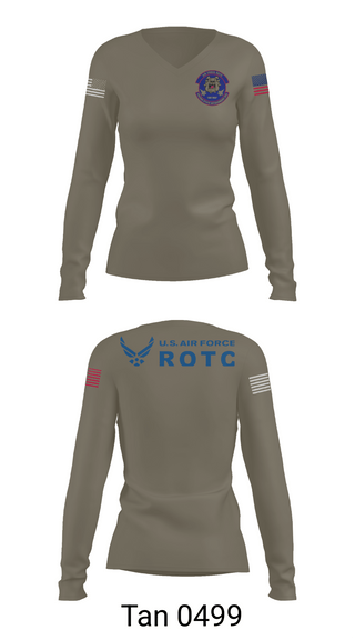Womens Long Sleeve Vneck Shirt, Detachment 035, Air Force, Teamtime, Team time, sublimation, custom sports apparel, team uniforms, spirit wear, spiritwear, sports uniforms, custom shirts, team store, custom team store, fundraiser sports, apparel fundraiser