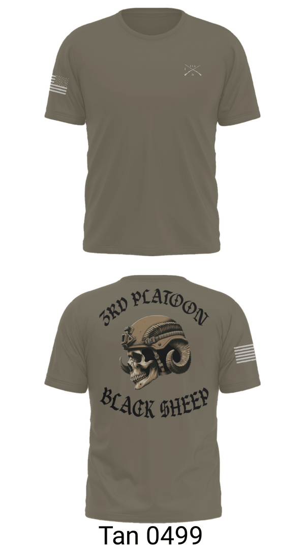 Short Sleeve Performance Shirt, 3rd PLT Black Sheep, Army, Teamtime, Team time, sublimation, custom sports apparel, team uniforms, spirit wear, spiritwear, sports uniforms, custom shirts, team store, custom team store, fundraiser sports, apparel fundraiser