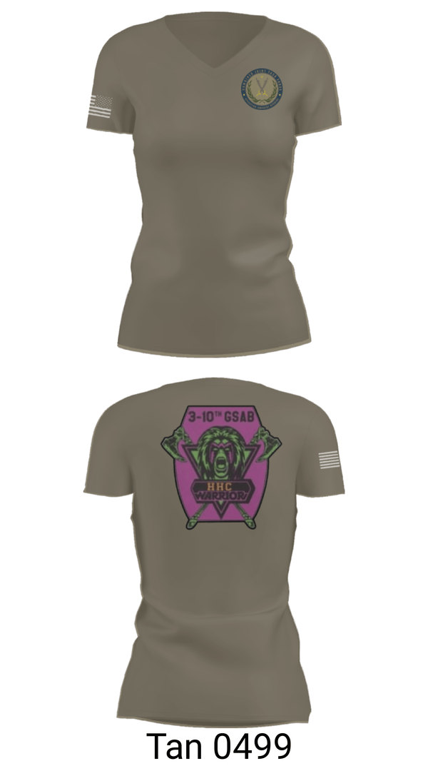 Women's Short Sleeve Vneck Shirt, 3-10 GSAB, Army, Teamtime, Team time, sublimation, custom sports apparel, team uniforms, spirit wear, spiritwear, sports uniforms, custom shirts, team store, custom team store, fundraiser sports, apparel fundraiser