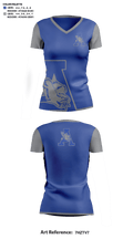 Airport High School Volleyball 92369251 Women's Short Sleeve V-neck Shirt - 41
