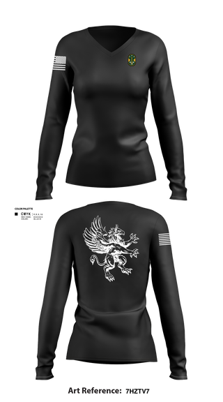 Womens Long Sleeve Vneck Shirt, 3rd Platoon Gryphons, , Teamtime, Team time, sublimation, custom sports apparel, team uniforms, spirit wear, spiritwear, sports uniforms, custom shirts, team store, custom team store, fundraiser sports, apparel fundraiser