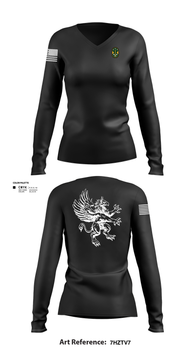 3rd Platoon Gryphons 20290567 Women's Long Sleeve V-neck Shirt - 1