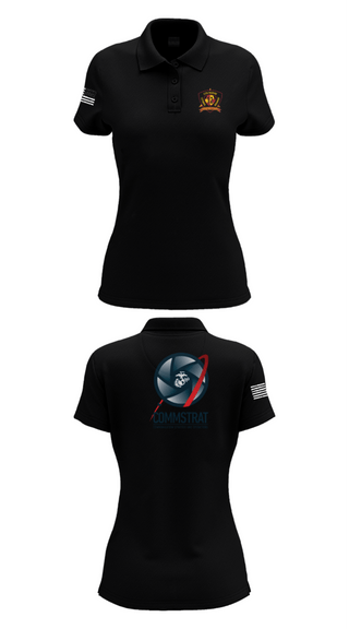 Womens Short Sleeve Performance Polo, 12th MLR COMMSTRAT, Marines, Teamtime, Team time, sublimation, custom sports apparel, team uniforms, spirit wear, spiritwear, sports uniforms, custom shirts, team store, custom team store, fundraiser sports, apparel fundraiser