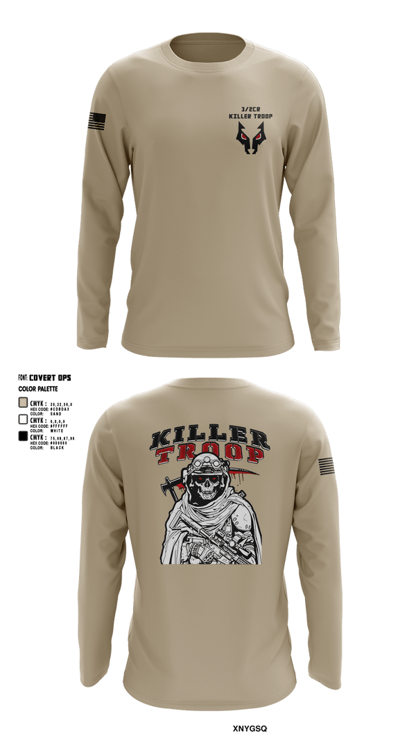 Long Sleeve Performance Shirt, 3/2CR Killer Troop, Army, Teamtime, Team time, sublimation, custom sports apparel, team uniforms, spirit wear, spiritwear, sports uniforms, custom shirts, team store, custom team store, fundraiser sports, apparel fundraiser