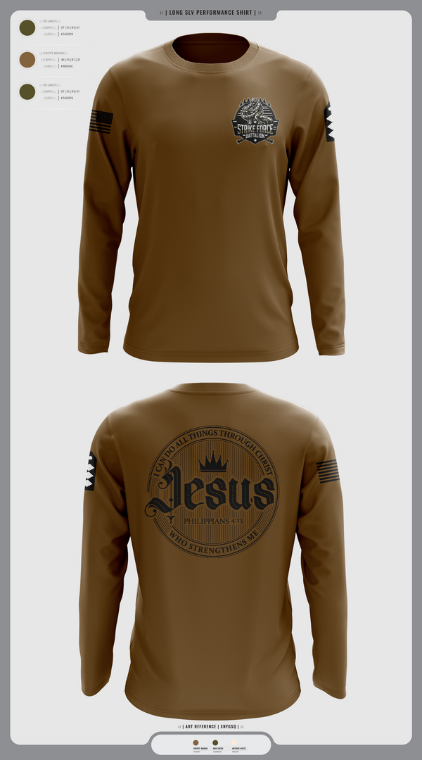 Long Sleeve Performance Shirt, Strike force Battalion, Army, Teamtime, Team time, sublimation, custom sports apparel, team uniforms, spirit wear, spiritwear, sports uniforms, custom shirts, team store, custom team store, fundraiser sports, apparel fundraiser