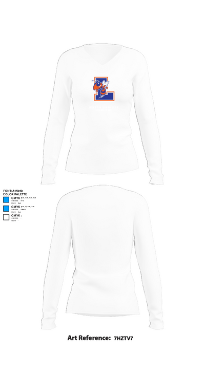 Lexington Senior High School Cheer 74673708 Women's Long Sleeve V-neck Shirt - 15