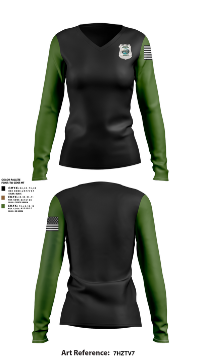 Peoples Protection Agency, LLC 33434129 Women's Long Sleeve V-neck Shirt - 5