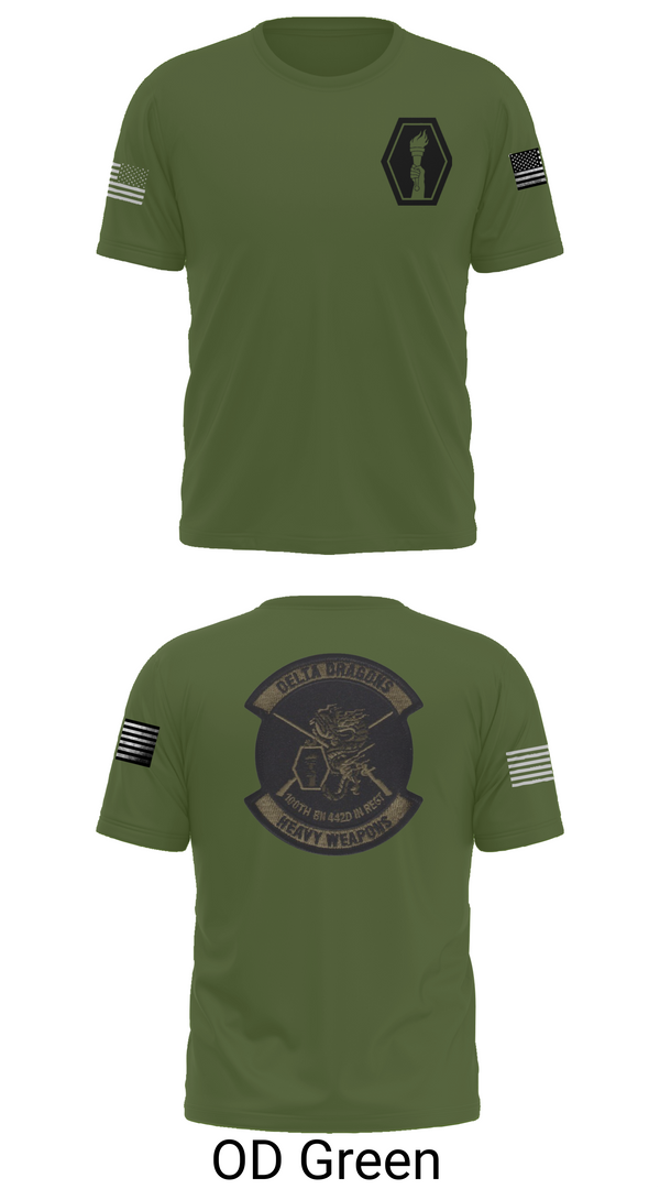 Old School Cotton Feel Shirt, 100th Battalion 442nd Infantry Delta dragons, Army, Teamtime, Team time, sublimation, custom sports apparel, team uniforms, spirit wear, spiritwear, sports uniforms, custom shirts, team store, custom team store, fundraiser sports, apparel fundraiser