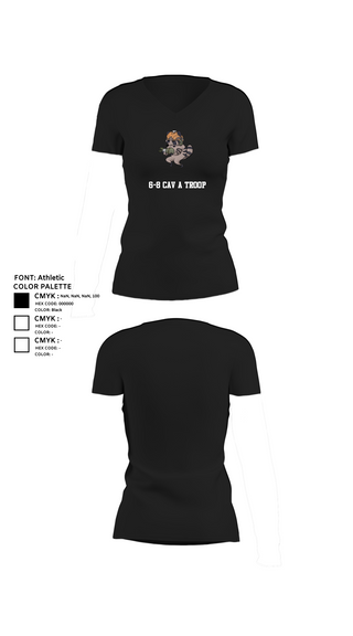 Womens Short Sleeve Vneck Shirt, 6-8 CAV A Troop, Army, Teamtime, Team time, sublimation, custom sports apparel, team uniforms, spirit wear, spiritwear, sports uniforms, custom shirts, team store, custom team store, fundraiser sports, apparel fundraiser