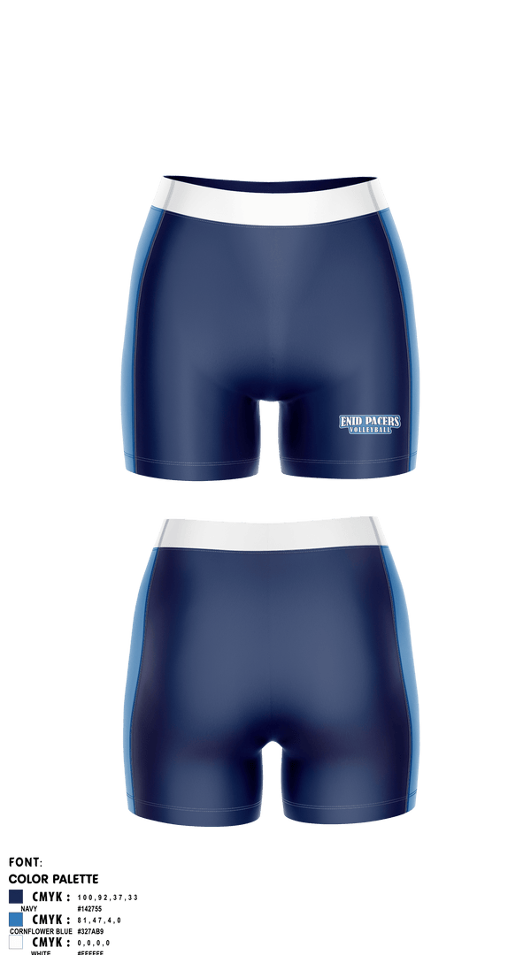 Womens Compression Shorts, Enid Pacers, Women's Volleyball, Teamtime, Team time, sublimation, custom sports apparel, team uniforms, spirit wear, spiritwear, sports uniforms, custom shirts, team store, custom team store, fundraiser sports, apparel fundraiser