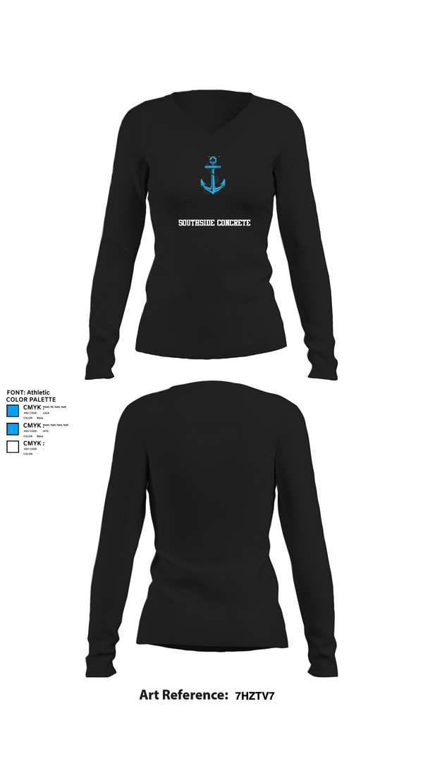 Womens Long Sleeve Vneck Shirt, SOUTHSIDE CONCRETE, , Teamtime, Team time, sublimation, custom sports apparel, team uniforms, spirit wear, spiritwear, sports uniforms, custom shirts, team store, custom team store, fundraiser sports, apparel fundraiser