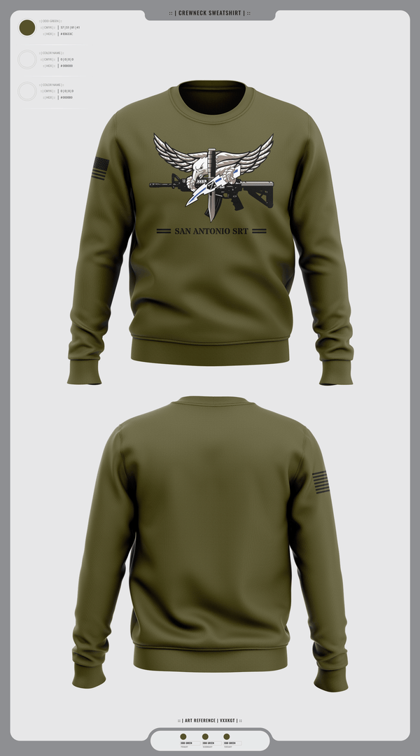 Crew Neck Sweatshirt, San Antonio SRT, Police, Teamtime, Team time, sublimation, custom sports apparel, team uniforms, spirit wear, spiritwear, sports uniforms, custom shirts, team store, custom team store, fundraiser sports, apparel fundraiser