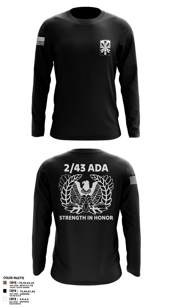 Long Sleeve Performance Polo, 2/43 ADA, Army, Teamtime, Team time, sublimation, custom sports apparel, team uniforms, spirit wear, spiritwear, sports uniforms, custom shirts, team store, custom team store, fundraiser sports, apparel fundraiser