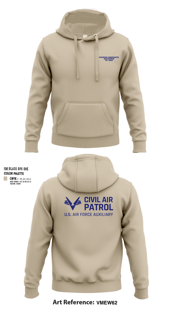Hoodie, VFW Post 8191Patrick Composite Squadron, Air Force, Teamtime, Team time, sublimation, custom sports apparel, team uniforms, spirit wear, spiritwear, sports uniforms, custom shirts, team store, custom team store, fundraiser sports, apparel fundraiser