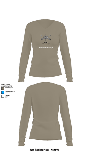 Womens Long Sleeve Vneck Shirt, STAC, 389th MI BN (SO)(A), Army, Teamtime, Team time, sublimation, custom sports apparel, team uniforms, spirit wear, spiritwear, sports uniforms, custom shirts, team store, custom team store, fundraiser sports, apparel fundraiser