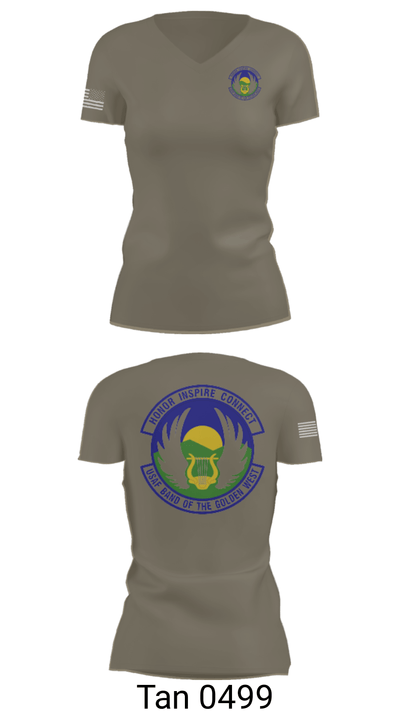USAF Band of the Golden West 2568323 Women's Short Sleeve V-neck Shirt - 36