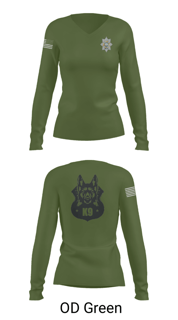 Women's Long Sleeve Vneck Shirt, Sherwood Foresters, Army, Teamtime, Team time, sublimation, custom sports apparel, team uniforms, spirit wear, spiritwear, sports uniforms, custom shirts, team store, custom team store, fundraiser sports, apparel fundraiser