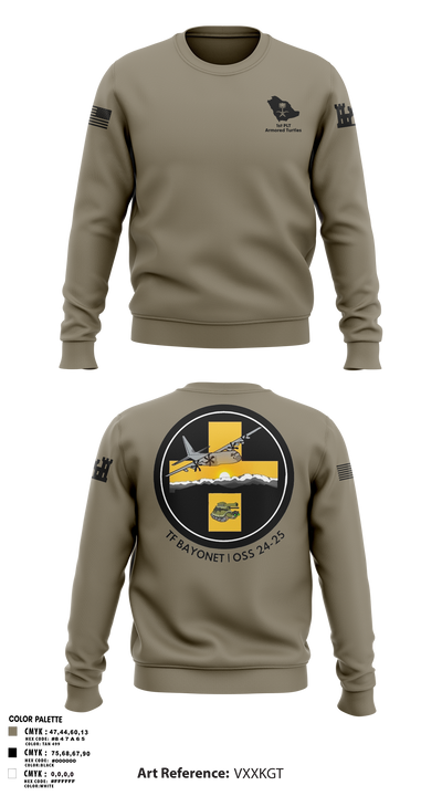 B Co 766 EN BeB 1st Platoon Armored Turtles Crew Neck Sweatshirt - 4