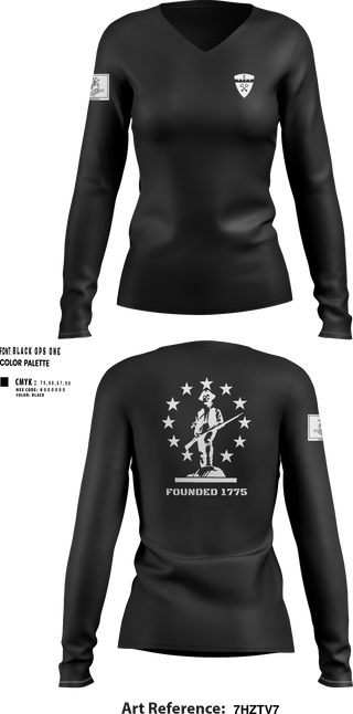 Womens Long Sleeve Vneck Shirt, 2nd Company Governor's Foot Guard, , Teamtime, Team time, sublimation, custom sports apparel, team uniforms, spirit wear, spiritwear, sports uniforms, custom shirts, team store, custom team store, fundraiser sports, apparel fundraiser