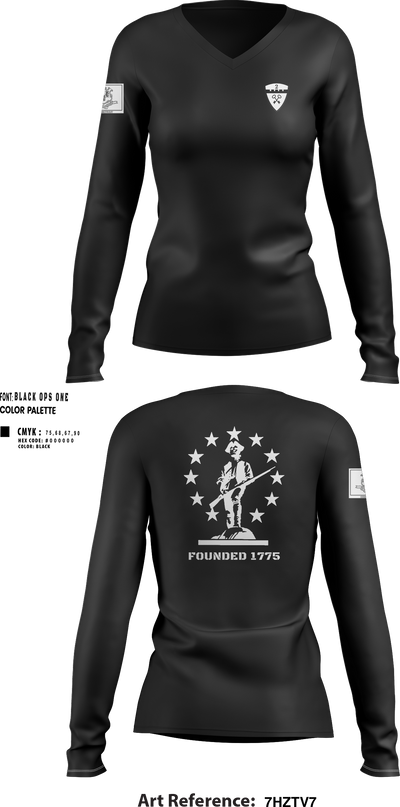 2nd Company Governor's Foot Guard 46086326 Women's Long Sleeve V-neck Shirt - 27