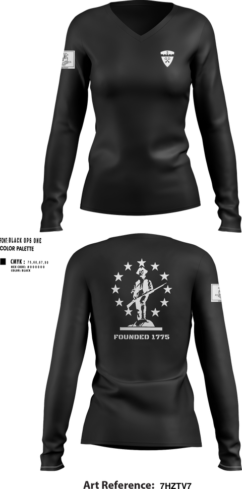 Womens Long Sleeve Vneck Shirt, 2nd Company Governor's Foot Guard, , Teamtime, Team time, sublimation, custom sports apparel, team uniforms, spirit wear, spiritwear, sports uniforms, custom shirts, team store, custom team store, fundraiser sports, apparel fundraiser