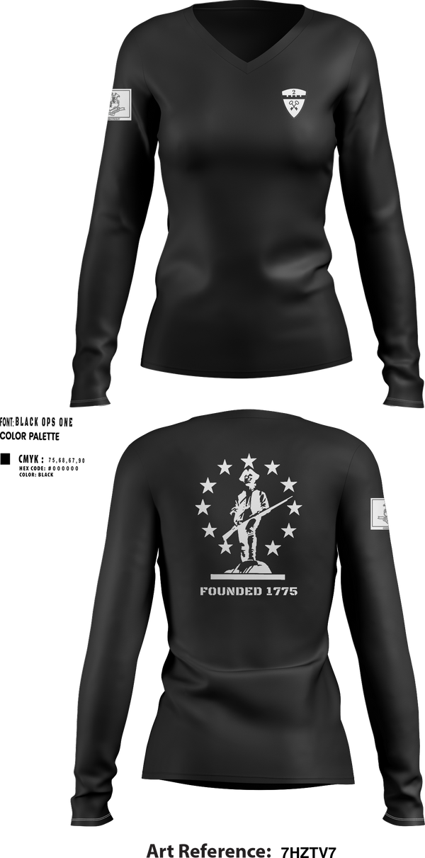 Womens Long Sleeve Vneck Shirt, 2nd Company Governor's Foot Guard, , Teamtime, Team time, sublimation, custom sports apparel, team uniforms, spirit wear, spiritwear, sports uniforms, custom shirts, team store, custom team store, fundraiser sports, apparel fundraiser