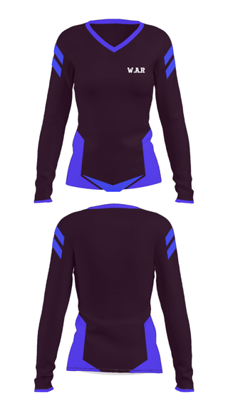 Women's Long Sleeve Vneck Shirt, W.A.R, Swimming, Teamtime, Team time, sublimation, custom sports apparel, team uniforms, spirit wear, spiritwear, sports uniforms, custom shirts, team store, custom team store, fundraiser sports, apparel fundraiser