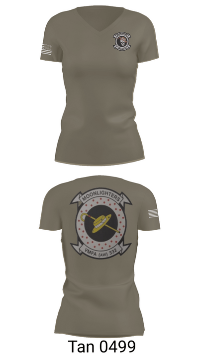 VMFA-332 The Moonlighters 29098342 Women's Short Sleeve V-neck Shirt - 68
