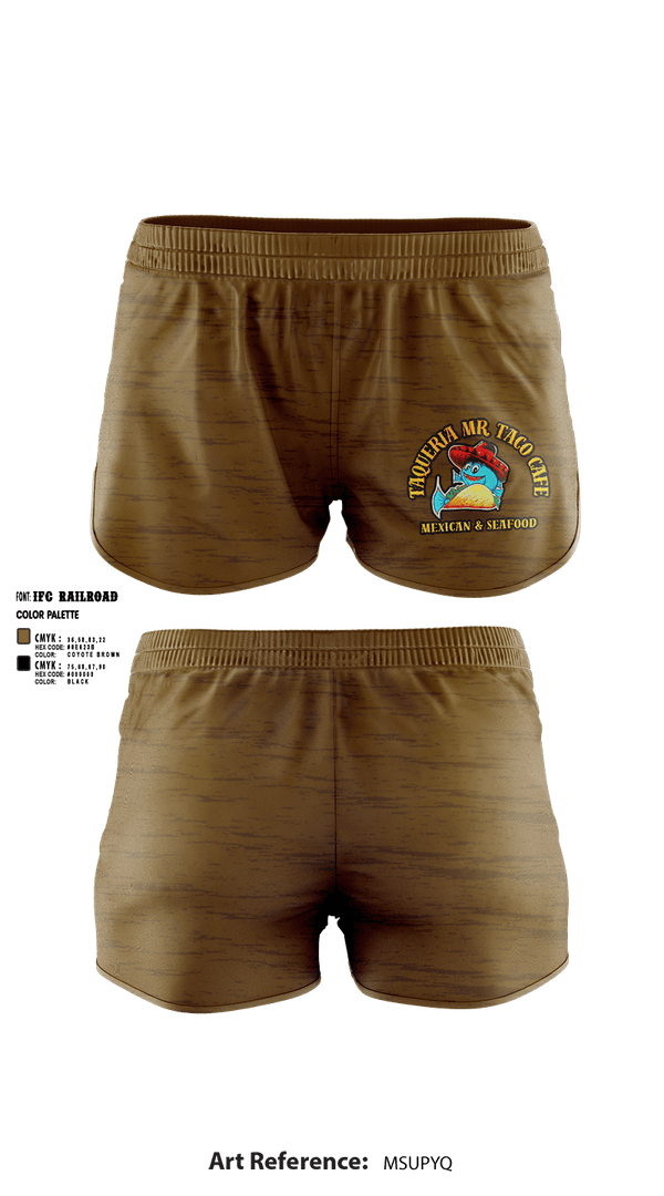 Womens Shorts, Taqueria Mr Taco Cafe Mexican & Seafood, , Teamtime, Team time, sublimation, custom sports apparel, team uniforms, spirit wear, spiritwear, sports uniforms, custom shirts, team store, custom team store, fundraiser sports, apparel fundraiser