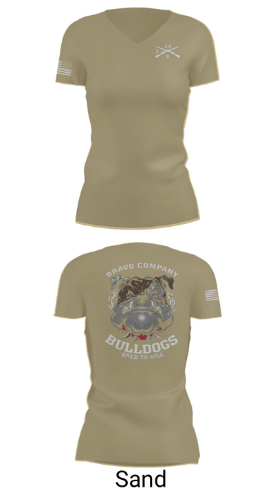 B/3-34 Bulldogs 76121406 Women's Short Sleeve V-neck Shirt - 88