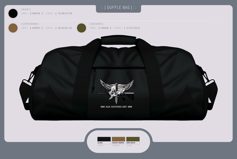 Duffle Bag, San Antonio SRT, Police, Teamtime, Team time, sublimation, custom sports apparel, team uniforms, spirit wear, spiritwear, sports uniforms, custom shirts, team store, custom team store, fundraiser sports, apparel fundraiser