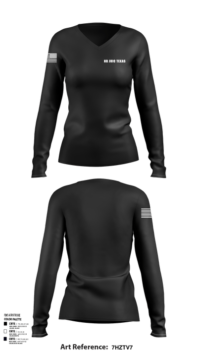 NR JUIC TEXAS 2052729 Women's Long Sleeve V-neck Shirt - 113
