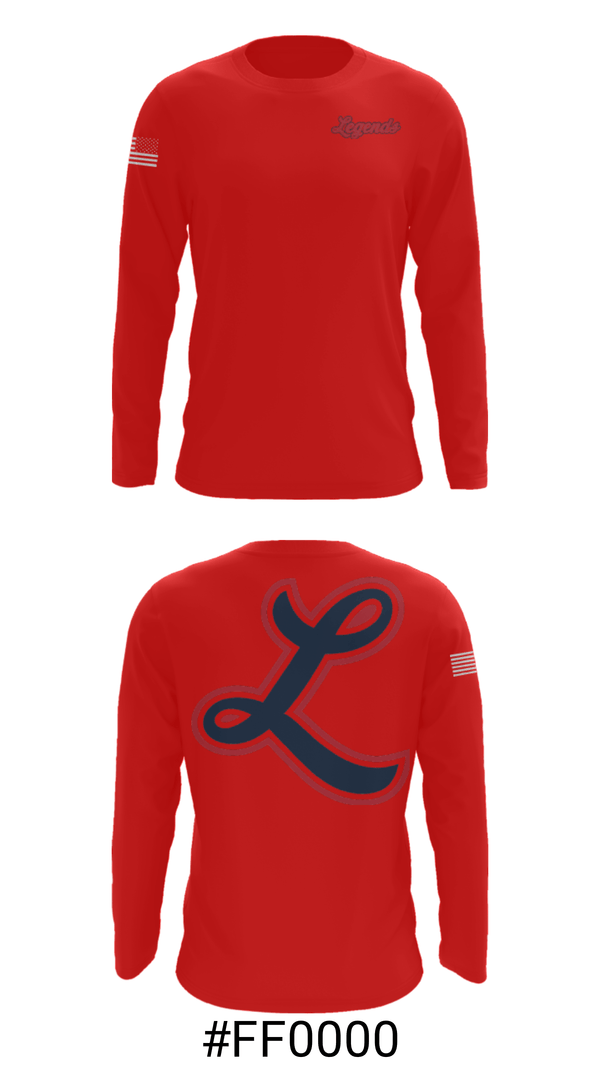 Long Sleeve Performance Shirt, Louisville Legends Baseball, Baseball, Teamtime, Team time, sublimation, custom sports apparel, team uniforms, spirit wear, spiritwear, sports uniforms, custom shirts, team store, custom team store, fundraiser sports, apparel fundraiser