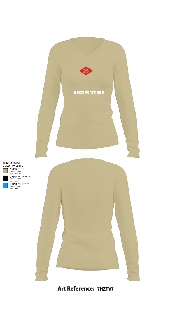 Womens Long Sleeve Vneck Shirt, NMCB 25 CTG 56.2, Navy, Teamtime, Team time, sublimation, custom sports apparel, team uniforms, spirit wear, spiritwear, sports uniforms, custom shirts, team store, custom team store, fundraiser sports, apparel fundraiser