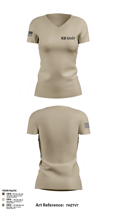 K9 Unit 72877808 Women's Short Sleeve V-neck Shirt - 2