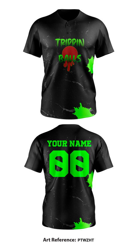 Full Button Softball Jersey, Trippin Balls, Softball, Teamtime, Team time, sublimation, custom sports apparel, team uniforms, spirit wear, spiritwear, sports uniforms, custom shirts, team store, custom team store, fundraiser sports, apparel fundraiser