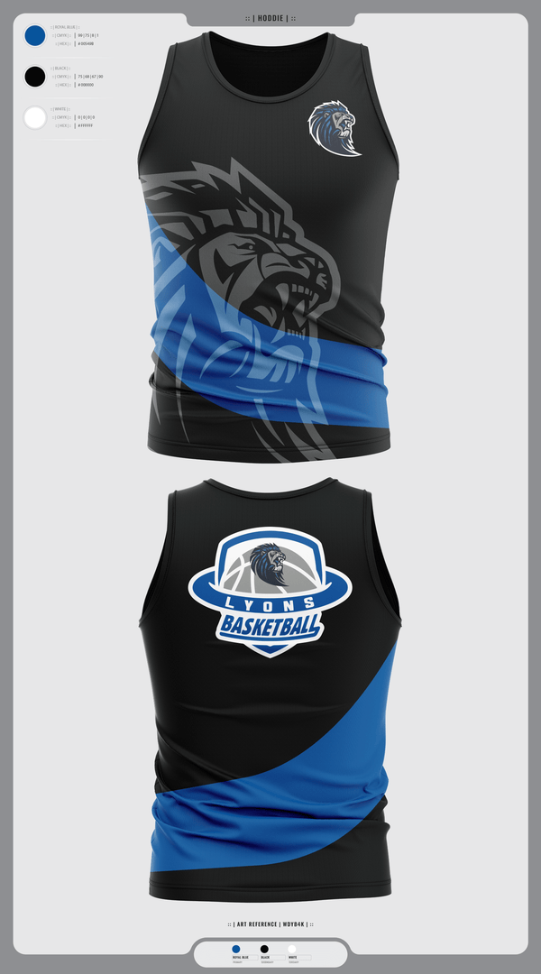 Tank Top, Lyons Middle School Basketball, Men's Basketball, Teamtime, Team time, sublimation, custom sports apparel, team uniforms, spirit wear, spiritwear, sports uniforms, custom shirts, team store, custom team store, fundraiser sports, apparel fundraiser