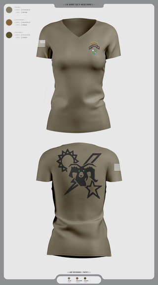 Womens Short Sleeve Vneck Shirt, 75th Ranger regiment, Army, Teamtime, Team time, sublimation, custom sports apparel, team uniforms, spirit wear, spiritwear, sports uniforms, custom shirts, team store, custom team store, fundraiser sports, apparel fundraiser