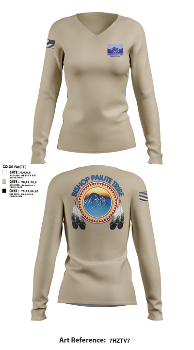 Bishop Paiute EMO/ Hazardous Fiels Reduction 49408789 Women's Long Sleeve V-neck Shirt - 1