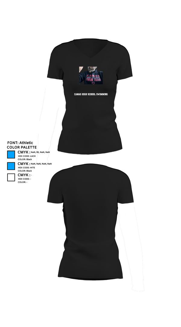 Womens Short Sleeve Vneck Shirt, Camas High School Swimming, Swimming, Teamtime, Team time, sublimation, custom sports apparel, team uniforms, spirit wear, spiritwear, sports uniforms, custom shirts, team store, custom team store, fundraiser sports, apparel fundraiser