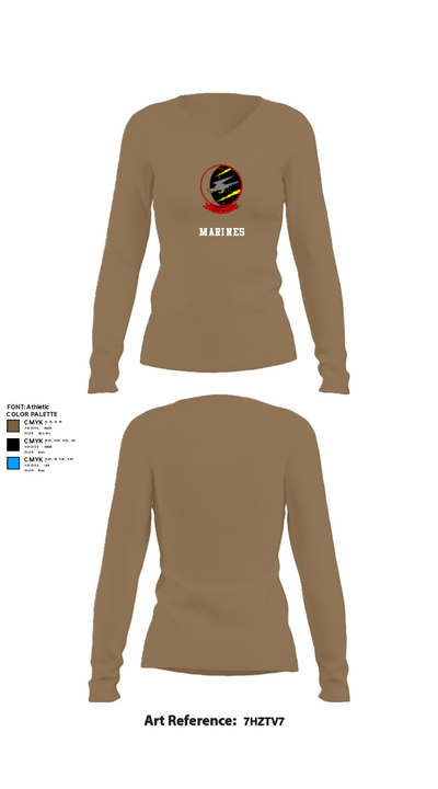 VMMT-204 23856450 Women's Long Sleeve V-neck Shirt - 2