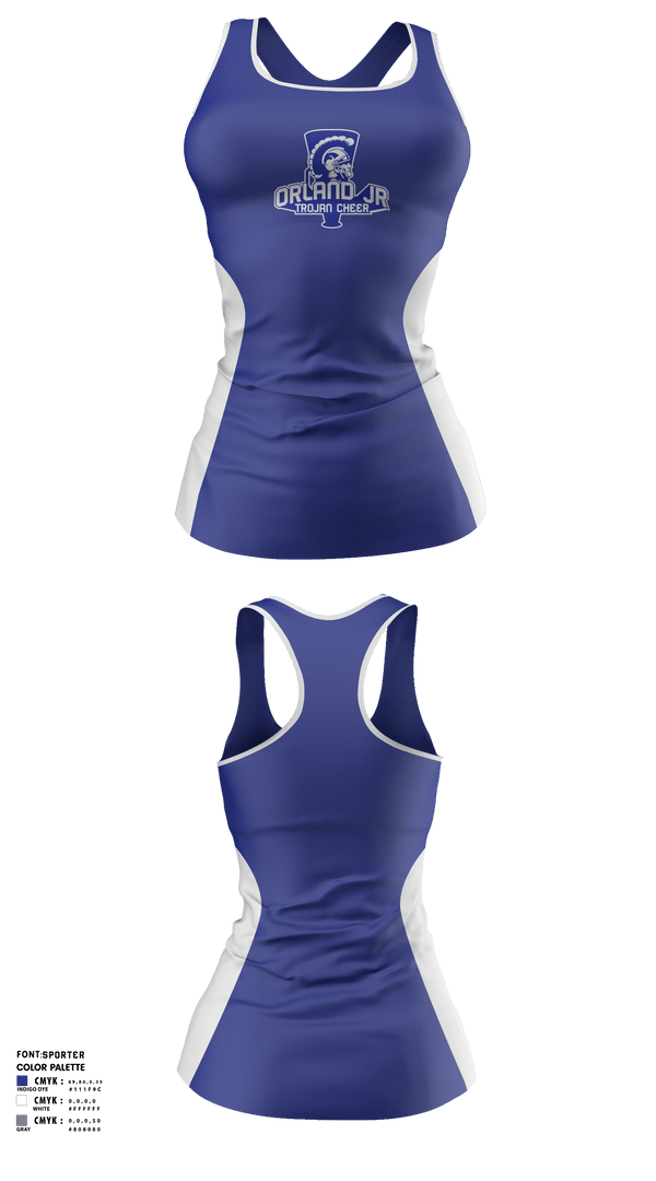 Tank Top, Orland Jr Trojans Cheer, Cheer, Teamtime, Team time, sublimation, custom sports apparel, team uniforms, spirit wear, spiritwear, sports uniforms, custom shirts, team store, custom team store, fundraiser sports, apparel fundraiser