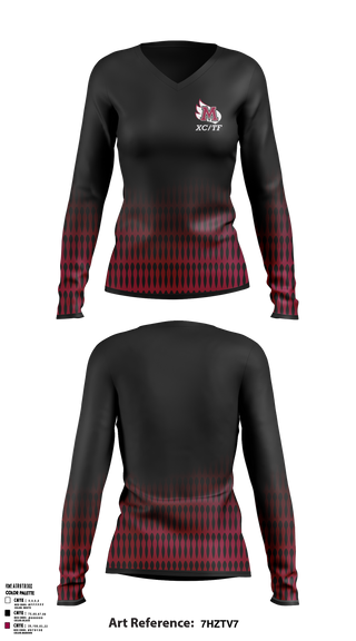 Womens Long Sleeve Vneck Shirt, Meredith College Avenging Angels, Track & Field, Teamtime, Team time, sublimation, custom sports apparel, team uniforms, spirit wear, spiritwear, sports uniforms, custom shirts, team store, custom team store, fundraiser sports, apparel fundraiser
