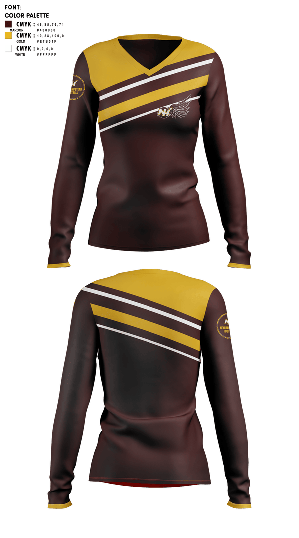 Womens Long Sleeve Vneck Shirt, Phoenix, , Teamtime, Team time, sublimation, custom sports apparel, team uniforms, spirit wear, spiritwear, sports uniforms, custom shirts, team store, custom team store, fundraiser sports, apparel fundraiser
