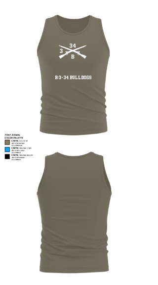 Tank Top, B/3-34 Bulldogs, Army, Teamtime, Team time, sublimation, custom sports apparel, team uniforms, spirit wear, spiritwear, sports uniforms, custom shirts, team store, custom team store, fundraiser sports, apparel fundraiser