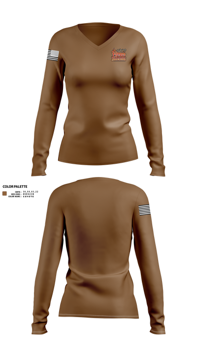 West king frenchies 5377755 Women's Long Sleeve V-neck Shirt - 1