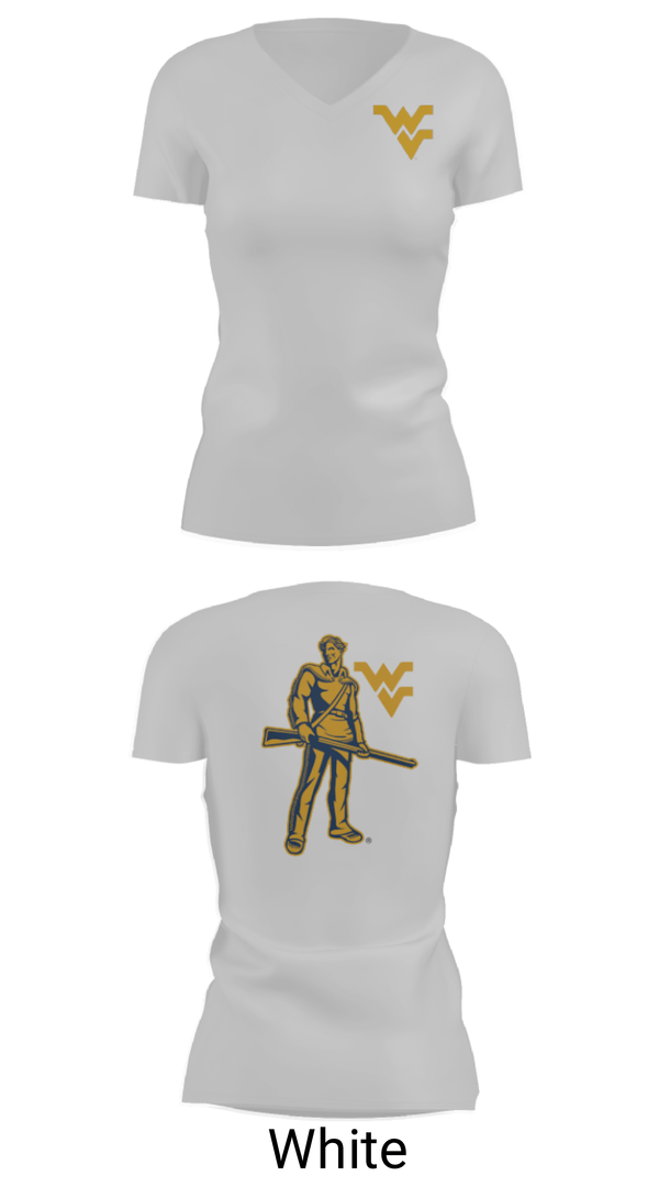 Women's Short Sleeve Vneck Shirt, West Virginia University Track, Track & Field, Teamtime, Team time, sublimation, custom sports apparel, team uniforms, spirit wear, spiritwear, sports uniforms, custom shirts, team store, custom team store, fundraiser sports, apparel fundraiser