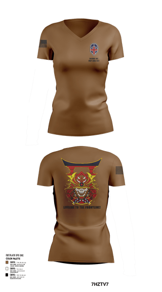 Womens Short Sleeve Vneck Shirt, 343rd Medical Hospital Augmentation Detachment, , Teamtime, Team time, sublimation, custom sports apparel, team uniforms, spirit wear, spiritwear, sports uniforms, custom shirts, team store, custom team store, fundraiser sports, apparel fundraiser