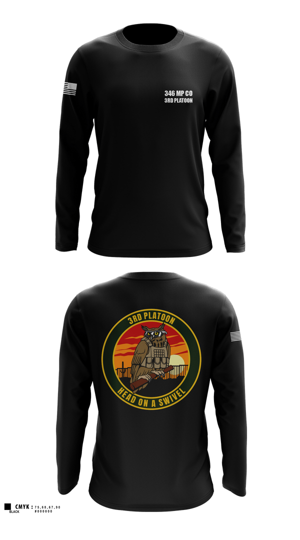 Long Sleeve Performance Shirt, 346 MP CO 3rd Platoon, Army, Teamtime, Team time, sublimation, custom sports apparel, team uniforms, spirit wear, spiritwear, sports uniforms, custom shirts, team store, custom team store, fundraiser sports, apparel fundraiser