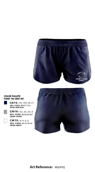 Womens Shorts, Henry F Moss Middle School Cheer, Cheer, Teamtime, Team time, sublimation, custom sports apparel, team uniforms, spirit wear, spiritwear, sports uniforms, custom shirts, team store, custom team store, fundraiser sports, apparel fundraiser